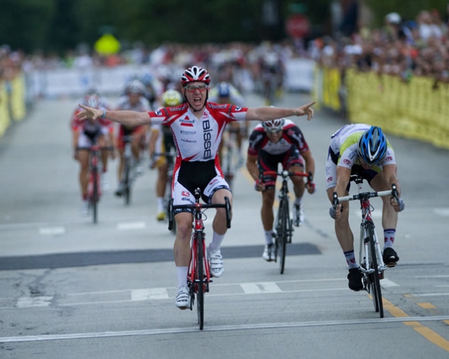 Daniel Holloway outsprints Ken Hanson to take the national championship victory. Photo: Casey B. Gibson
