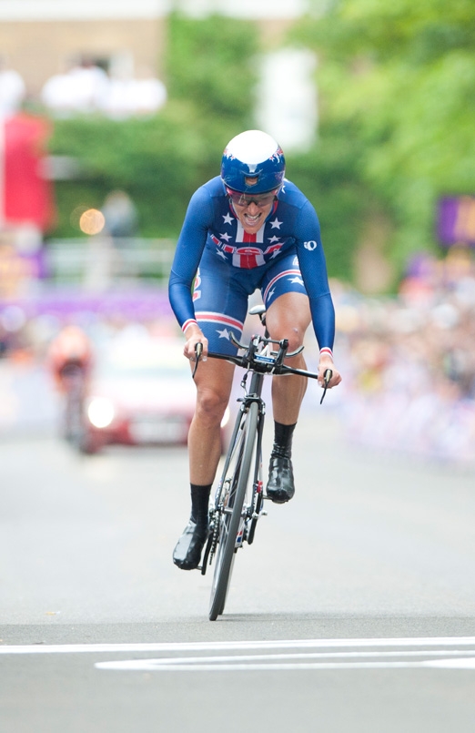 Kristin Armstrong topped the women's time trial podium ahead of Judith Arndt and Olga Zabelinskaya. (Photo by Casey B. Gibson)